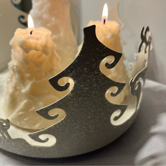 PartyLite Christmas Candle Holder with White Sparkles Accents. Box incl. - Picture 4 of 6